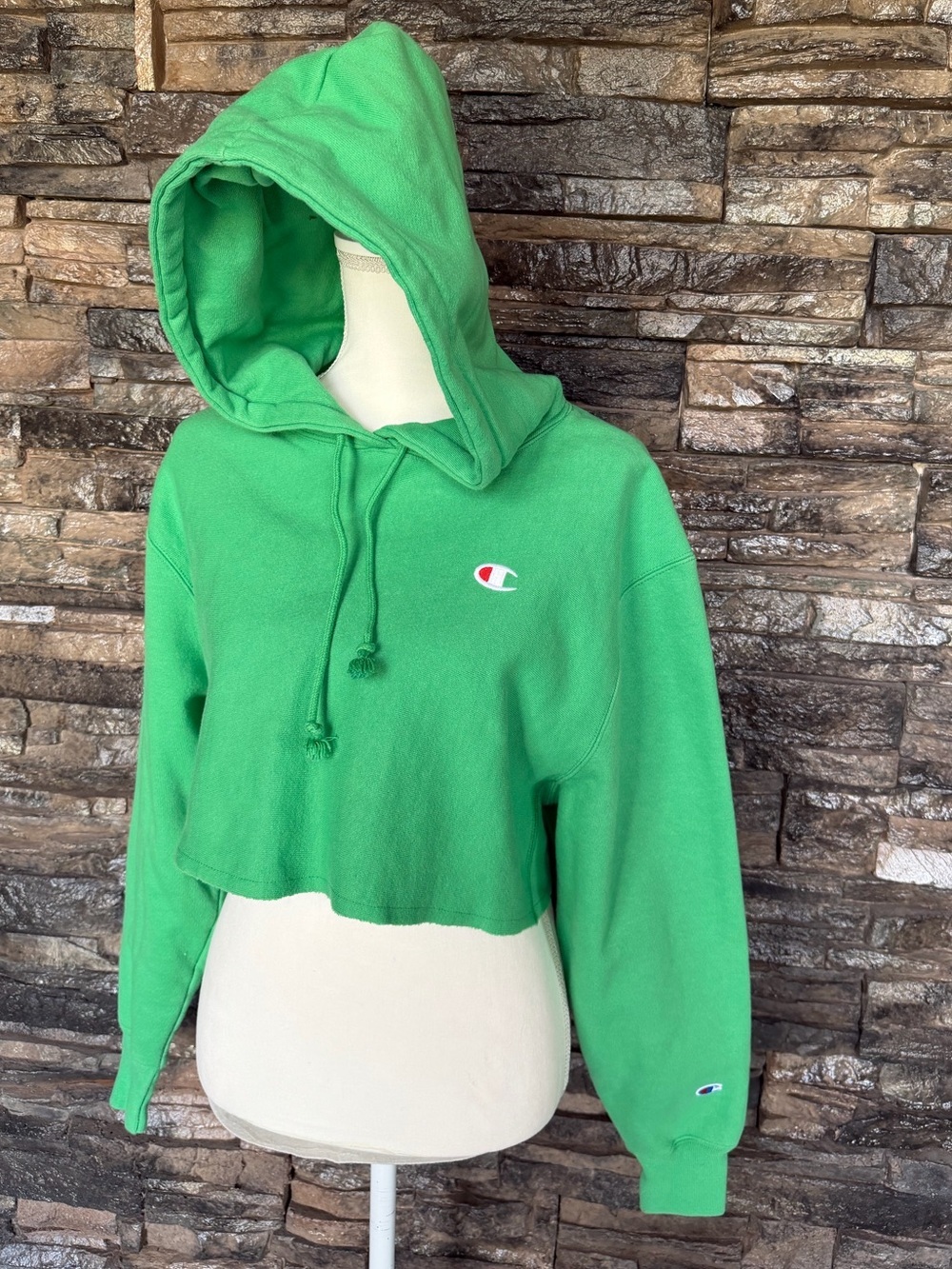 Champion Green Hoodie with Tag Detail